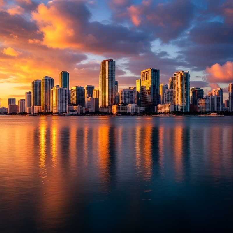 Miami skyline at sunset — The Signature Event archive