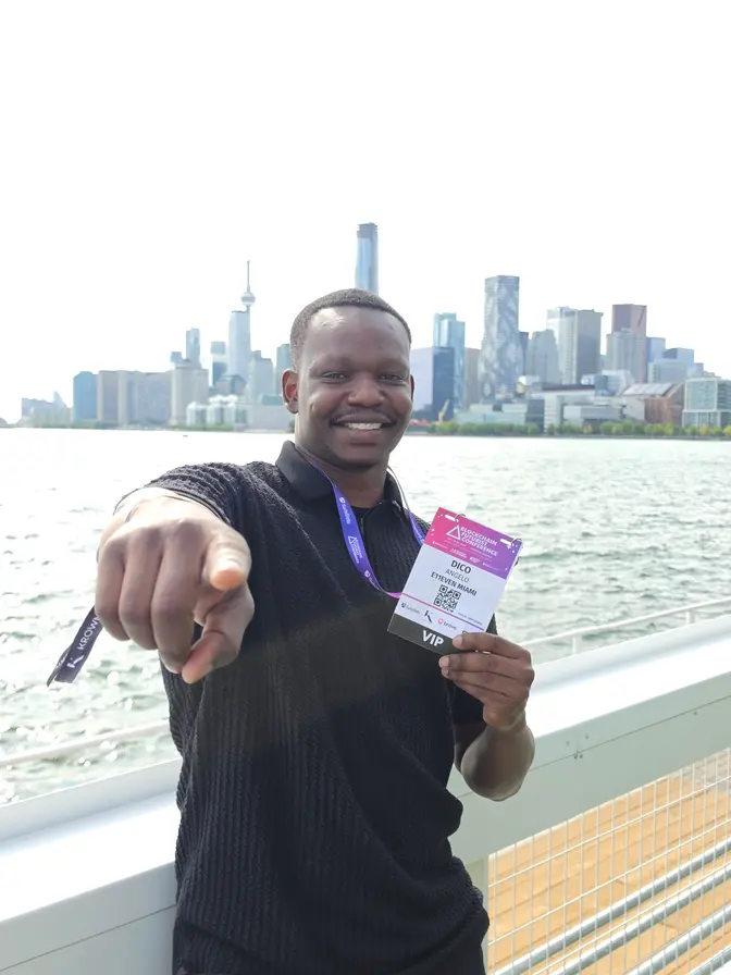 Dico Angelo on the Toronto waterfront at Blockchain Futurist Conference