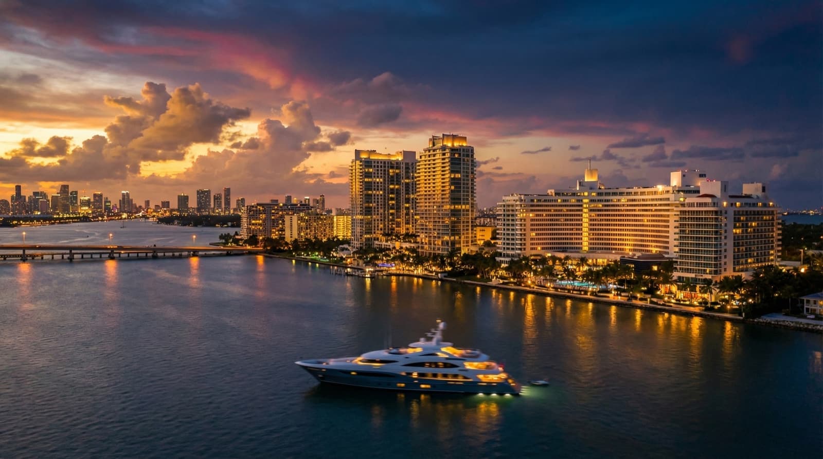 Miami skyline at dusk — The MAP
